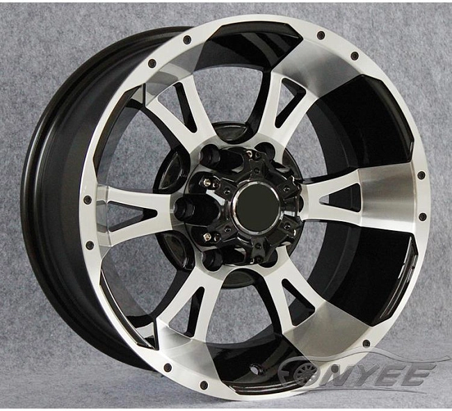 картинка Новые диски Powcan модель 9 R16 6X139,7 ET0 J8 черный глянец + серебро магазин  StreetTuning 