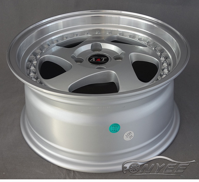 картинка Новые диски Rotiform TMB Flat R15 4х100 ET30 J7 серебро + полированная полка магазин  StreetTuning 