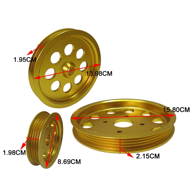 картинка Облегченные шкивы для Nissan Skyline R32,R33,GTR34 золотой магазин  StreetTuning 