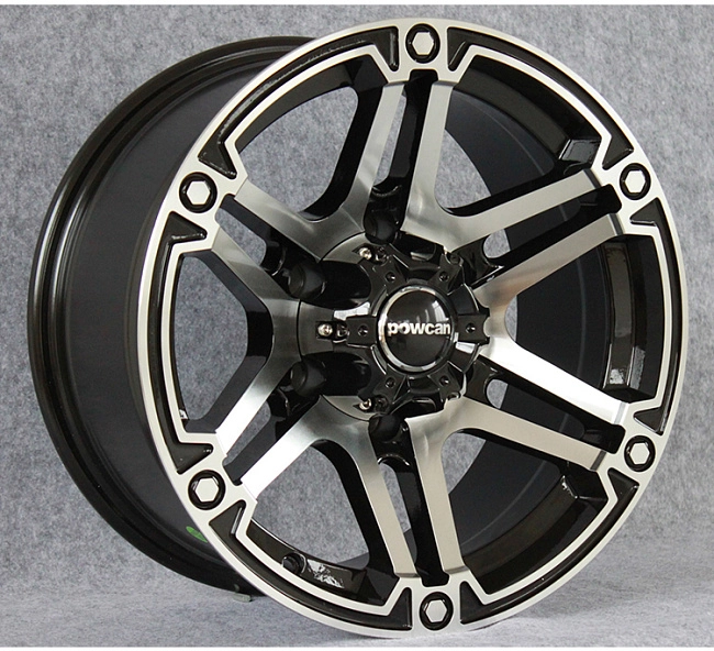 картинка Новые диски Powcan модель 13 R16 6X139,7 ET-13 J8 серебро + черный глянец магазин  StreetTuning 