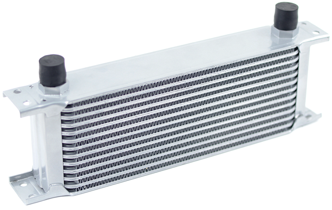 картинка Масляный радиатор 13 рядов, под фитинг AN10, серый 330x130x51 мм магазин  StreetTuning 