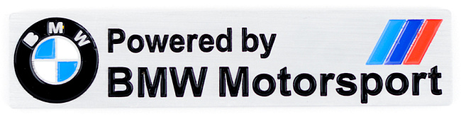 картинка Металлический шильдик с логотипом "BMW Motorsport Power by" магазин  StreetTuning 