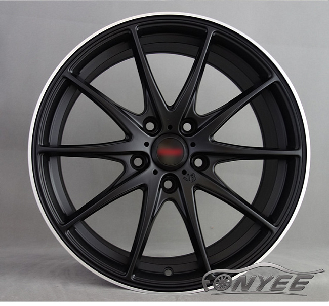 картинка Новые диски Rays G25 R17 5X114,3 ET40 J7 черные матовые + серебристая окантовка магазин  StreetTuning 