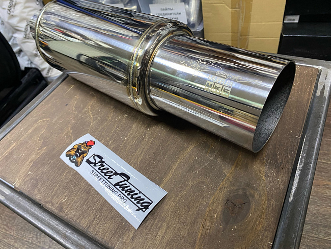 картинка Прямоточная банка HKS Style серии Jasma,D - 63 x 89 мм, L-390 мм магазин  StreetTuning 