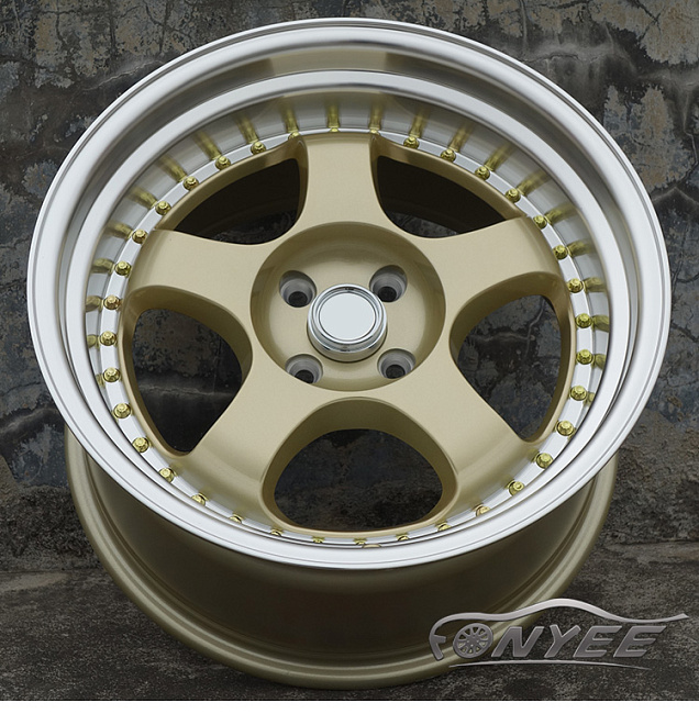 картинка Новые диски WORK Meister S1 R17 4х100 J9 ET20 золото + полированная полка магазин  StreetTuning 