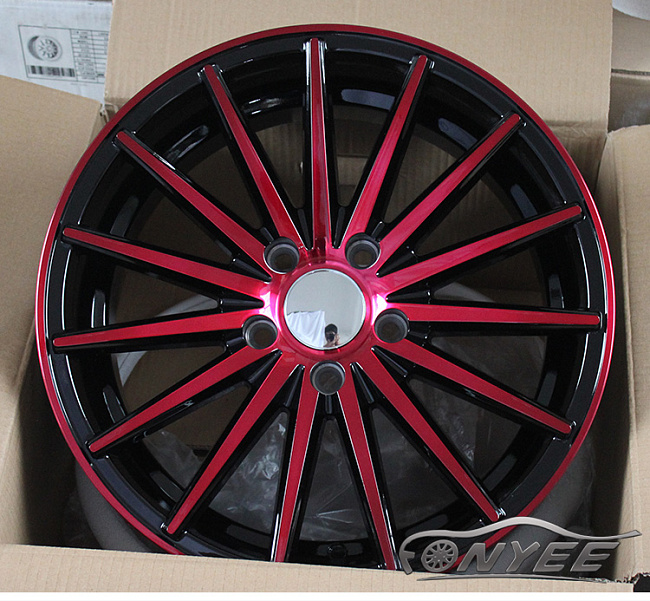 картинка Новые диски Vossen VFS2 Replica R17 5X114,3 ET40 J7,5 черный глянец + красный магазин  StreetTuning 