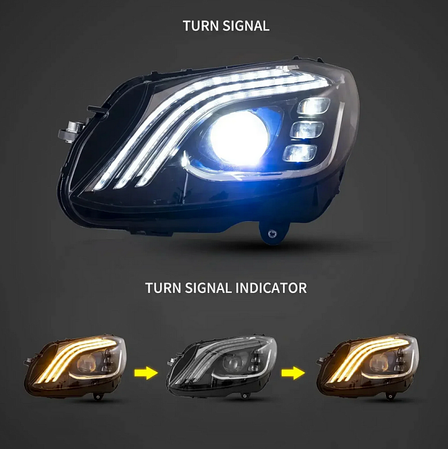 картинка Передние светодиодные фары VLAND для Mercedes Benz C-Class W205 магазин  StreetTuning 