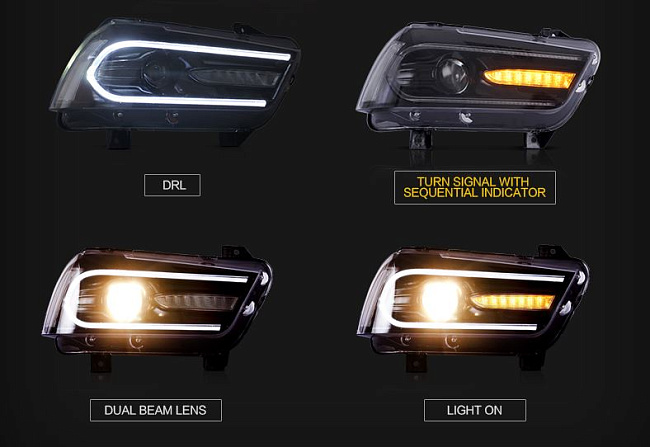 картинка Передние фары для Dodge Charger 2011-2014 г магазин  StreetTuning 