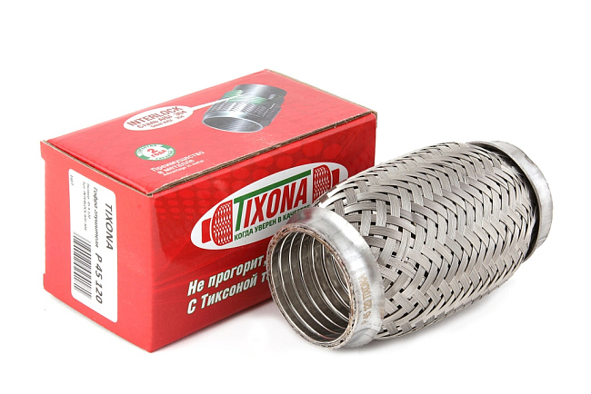 картинка Гофра глушителя Tixona (сталь 304 с внутренним металлорукавом) 45*120 магазин  StreetTuning 
