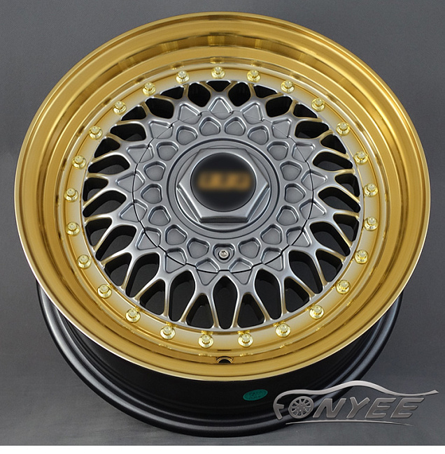 картинка Новые диски BBS RS R14 4X108/4X100 ET20 J6 серебро + золотая полированная полка магазин  StreetTuning 