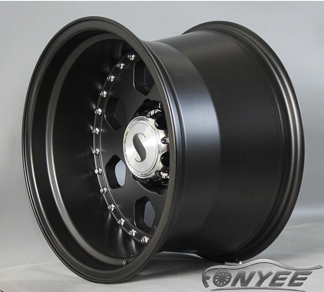 картинка Новые диски Daytona R16 6х139,7 ET-44 J10 черный мат + полированная полка магазин  StreetTuning 