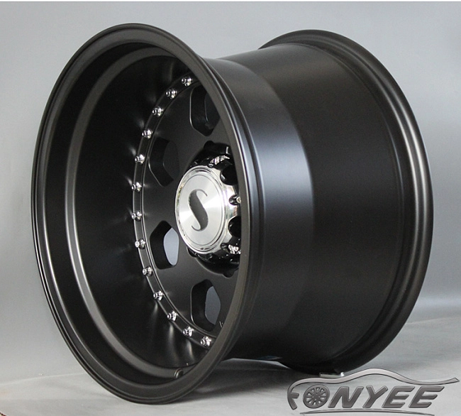 картинка Новые диски Daytona R16 6х139,7 ET-44 J10 черный мат + полированная полка магазин  StreetTuning 