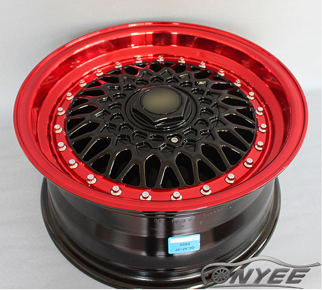 картинка Новые диски BBS RS R16 4X100/4X114,3 ET20 J9 черный глянец + красная полка магазин  StreetTuning 