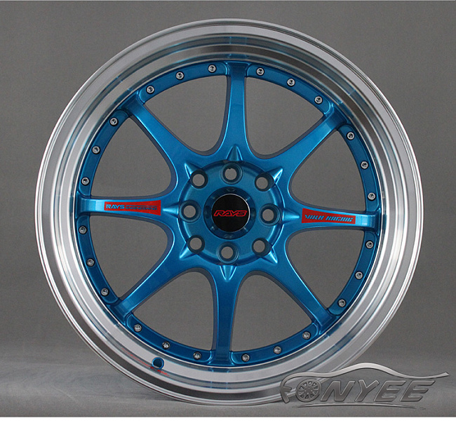 картинка Новые диски RAYS CE28SL R17 4X114,3/4X100 ET38 J7,5 синие + полированная полка магазин  StreetTuning 