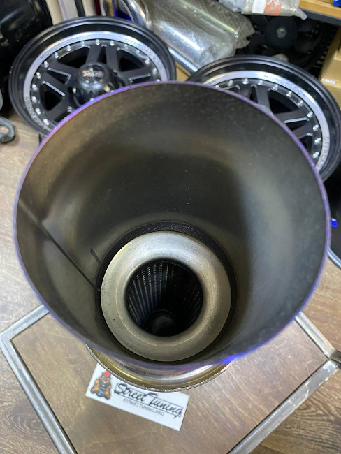 картинка Прямоточная банка HKS Power Style, D-51 x 89 мм, L-480 мм с напылением магазин  StreetTuning 