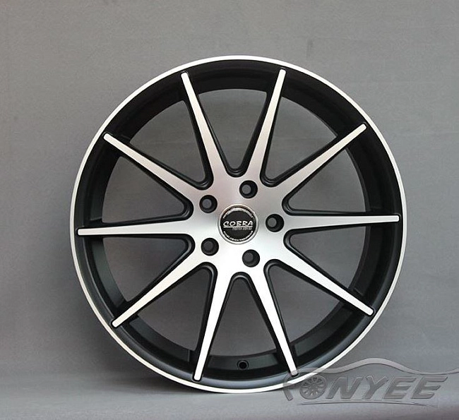 картинка Новые диски Cobra R19 J9,5 ET+38 5x114,3 черный + серебро магазин  StreetTuning 