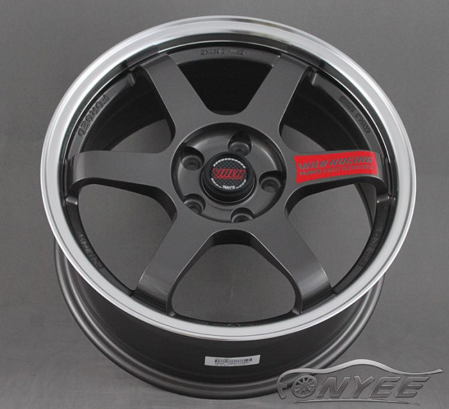 картинка Новые диски Rays TE37 R17 5X112 ET38 J7,5 серые глянцевые + полированная полка магазин  StreetTuning 