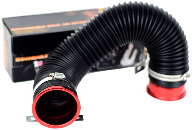 картинка Универсальная гофра для впуска с красным фланцем магазин  StreetTuning 