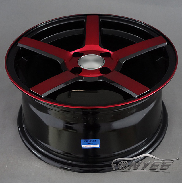 картинка Новые диски Vossen CV3 Replica R15 4X100 ET35 J7 красный металик + черный глянец магазин  StreetTuning 