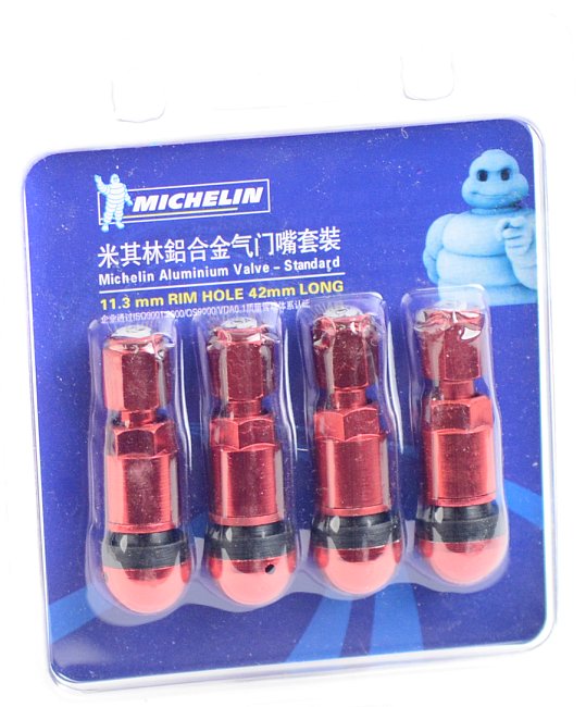 картинка Спортивные ниппели "Michelin" для бескамерных шин, красные магазин  StreetTuning 