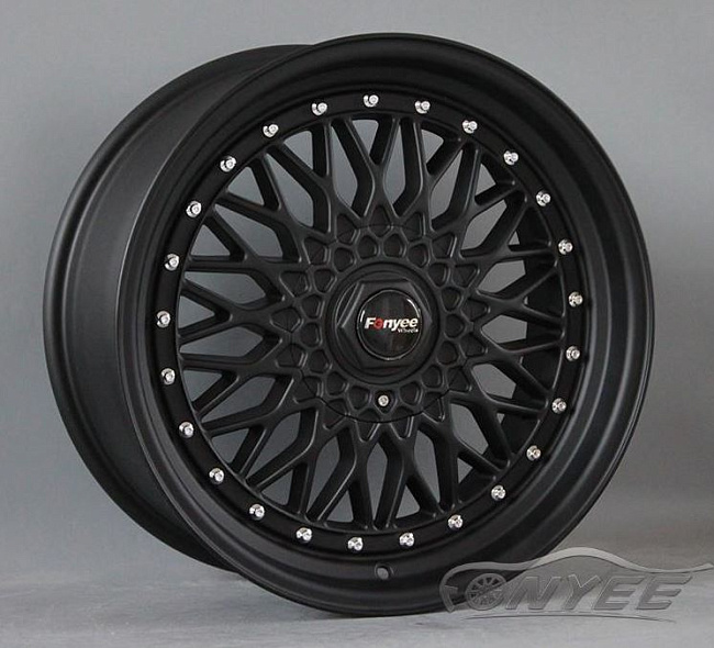 картинка Новые диски BBS RS R15 4X100/4X114,3 ET15 J8 черный мат + серебристые болтики магазин  StreetTuning 