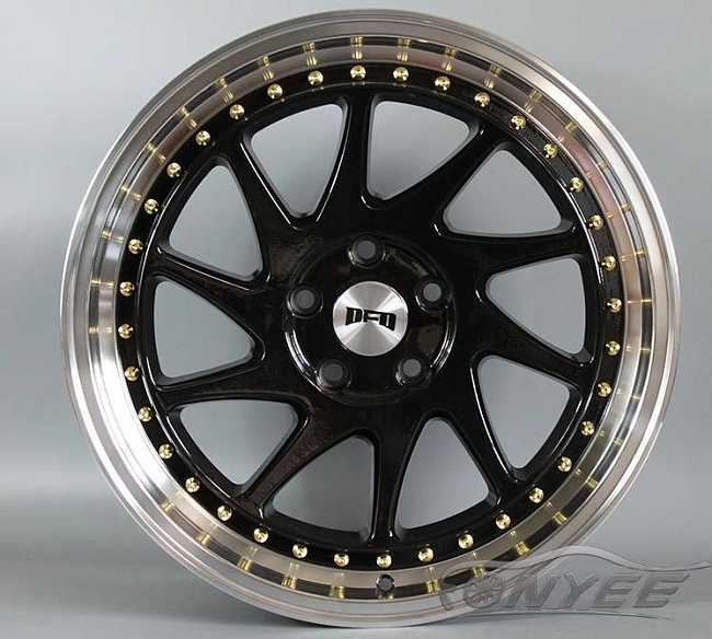 картинка Новые диски DFD (zedd SLT) R18 J8 ET35 5x112 черные с полированной полкой магазин  StreetTuning 