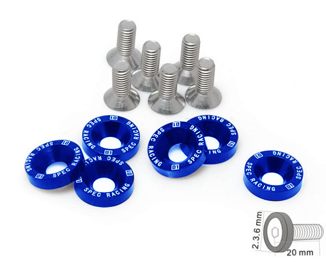 картинка Шайбы с болтами Epman 8шт, синие магазин  StreetTuning 