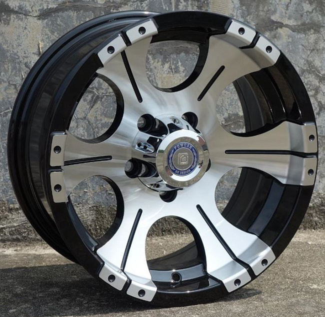 картинка Новые диски Alado R15 5х114,3 J7 ET-10 черные глянец+ серебро магазин  StreetTuning 