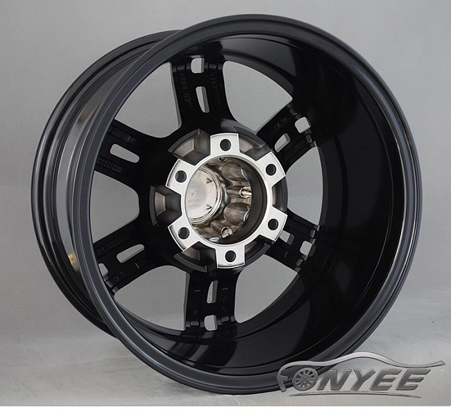 картинка Новые диски Powcan модель 8 R16 J8 ET-15 6x139,7 черный глянец + серебро магазин  StreetTuning 