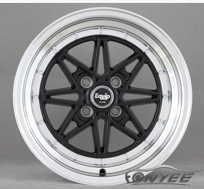 картинка Новые диски Equip 03 R15 4x100 ET25 J8 черный + полированная полка магазин  StreetTuning 