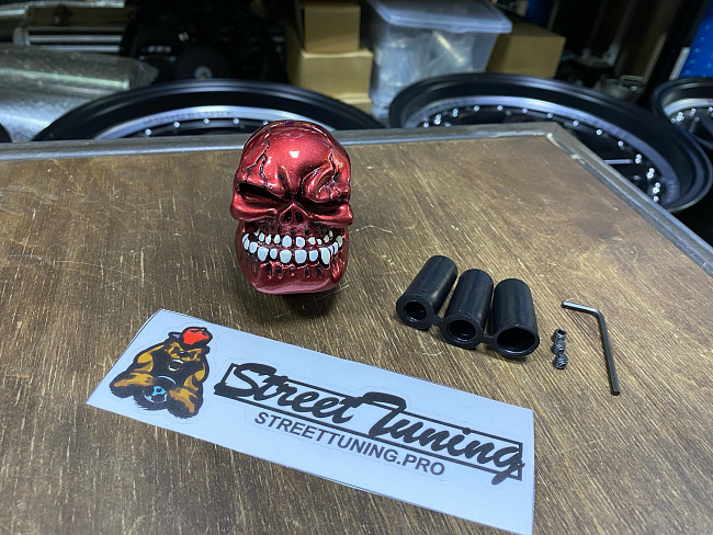 картинка Ручка КПП "Череп", цвет темно-красный. магазин  StreetTuning 