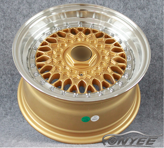 картинка Новые диски BBS RS R14 4X100/4X108 ET15 J7 золото + полированная полка магазин  StreetTuning 