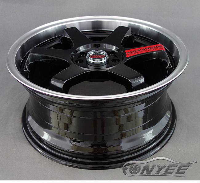 картинка Новые диски Rays TE37 R17 4X114,3/4X100 ET40 J7,5 черные глянцевые + хром полка магазин  StreetTuning 