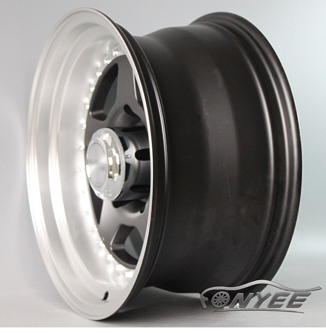 картинка Новые диски MVF-955 R15 5X139,7 ET-25 J7 черные + полированная полка магазин  StreetTuning 