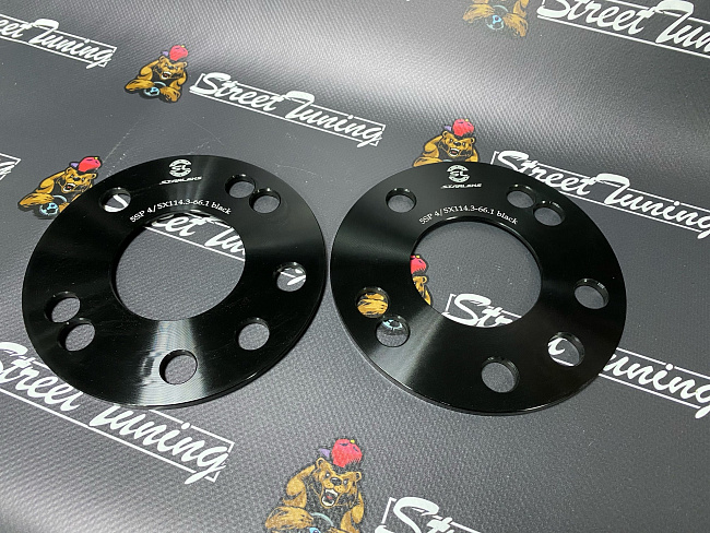 картинка Проставка Starleks 5 мм 4/5x114.3 цо 66.1 сквозная, Black магазин  StreetTuning 
