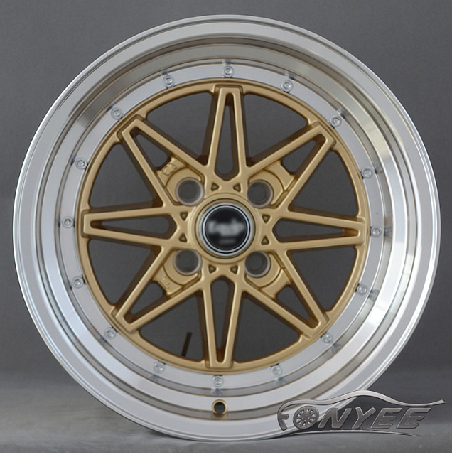 картинка Новые диски Equip 03 R15 4x100 ET25 J8 золото + полированная полка магазин  StreetTuning 