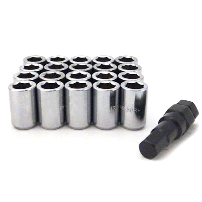 картинка Колесные гайки под внутренний шестигранник Starleks, М12 х 1.25, L-32 мм, серебро магазин  StreetTuning 