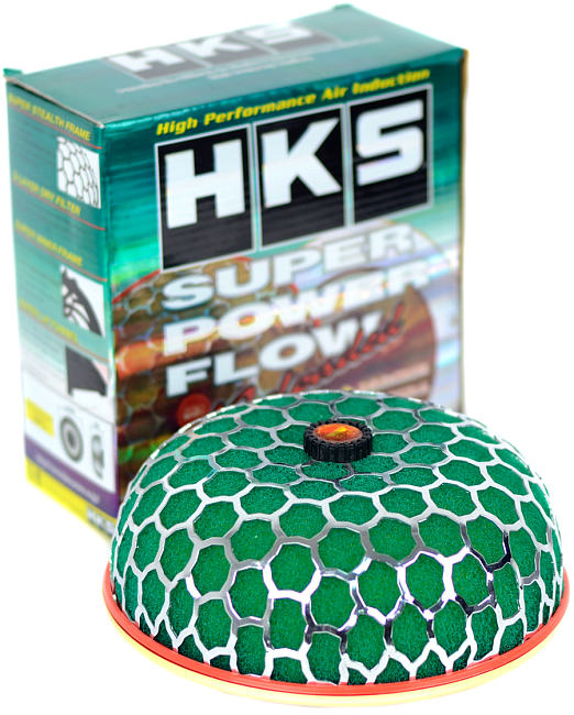 картинка Воздушный фильтр нулевого сопротивления HKS Style, зеленый, 80 мм магазин  StreetTuning 