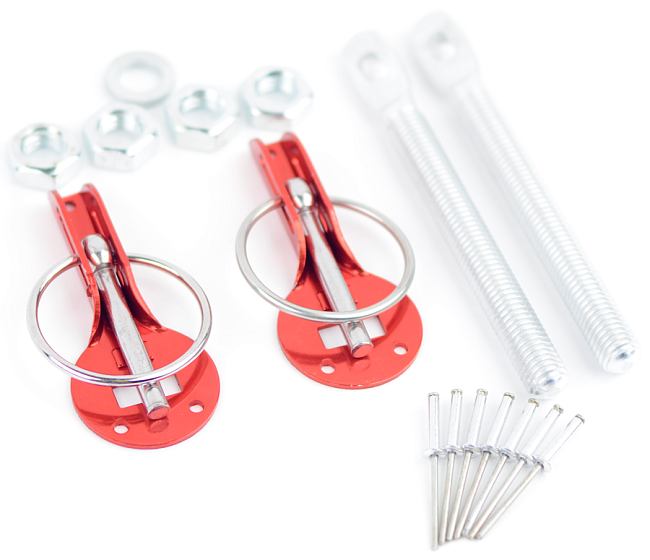 картинка Спортивные замки капота Epman, красные магазин  StreetTuning 