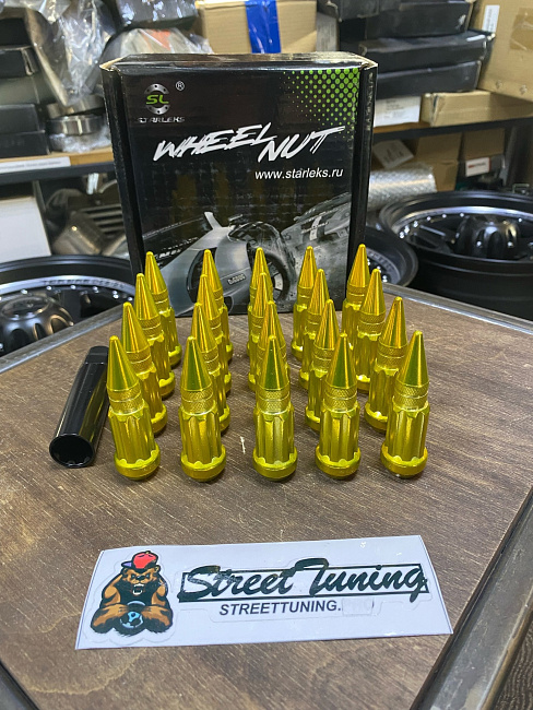 картинка Комплект гаек пики (пули) Starleks, 14х1.5, цвет золотой, 20 шт. магазин  StreetTuning 