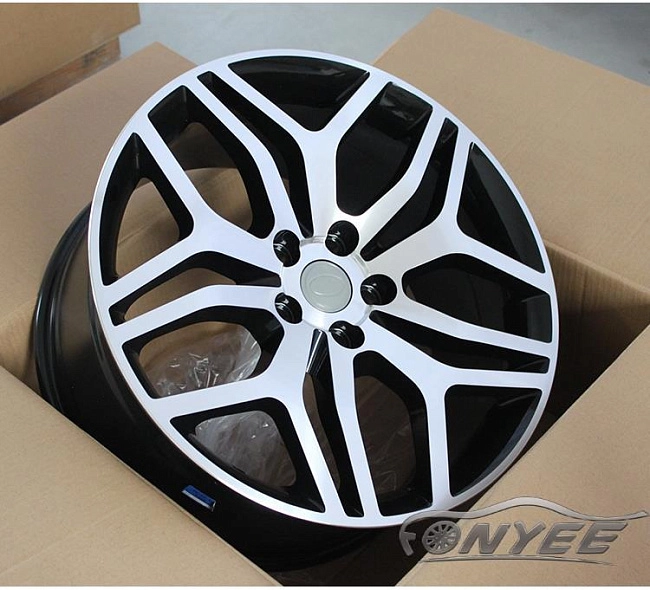картинка Новые диски Range Rover Evoque Wheels R20 5x108 ET45 J9,5 черный глянец + серебро магазин  StreetTuning 