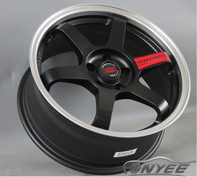 картинка Новые диски Rays TE37 R18 5X112 ET35 J9 черные матовые + хром полка магазин  StreetTuning 