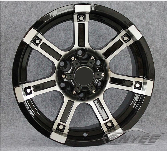 картинка Новые диски Powcan модель 10 R16 6X139,7 ET-10 J8 черный глянец + серебро магазин  StreetTuning 