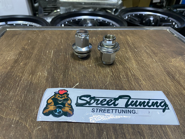 картинка Гайка Starleks M14х1,5 пресс-шайба, высота 42мм, закрытая, ключ 21мм, хром (DTO.02 Cr.14) магазин  StreetTuning 