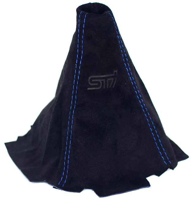 картинка Чехол на КПП Subaru STI, универсальный. Замша, синяя строчка магазин  StreetTuning 