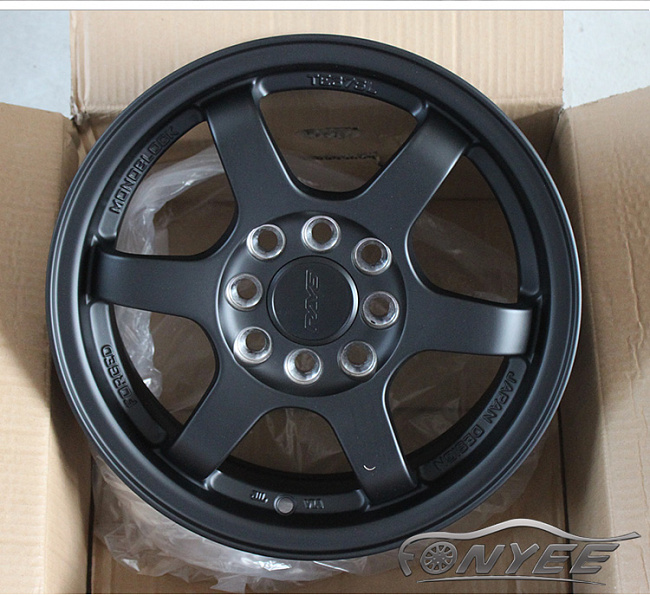 картинка Новые диски Rays TE37 R14 4X100/4X110 ET38 J5,5 черные матовые магазин  StreetTuning 