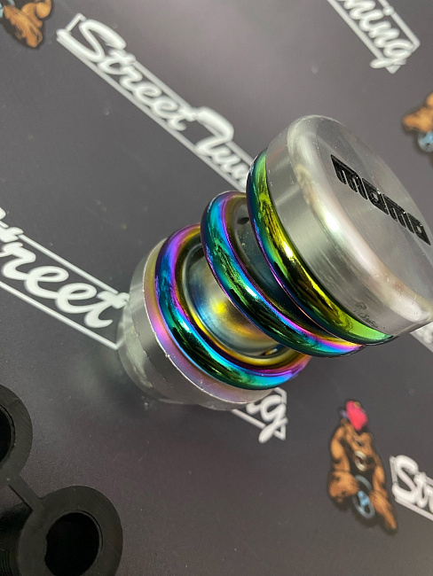 картинка Ручка КПП MOMO Springs в стиле койловера, серебро, пружина неохром магазин  StreetTuning 