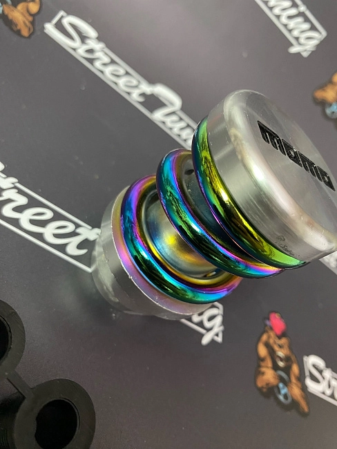 картинка Ручка КПП MOMO Springs в стиле койловера, серебро, пружина неохром магазин  StreetTuning 