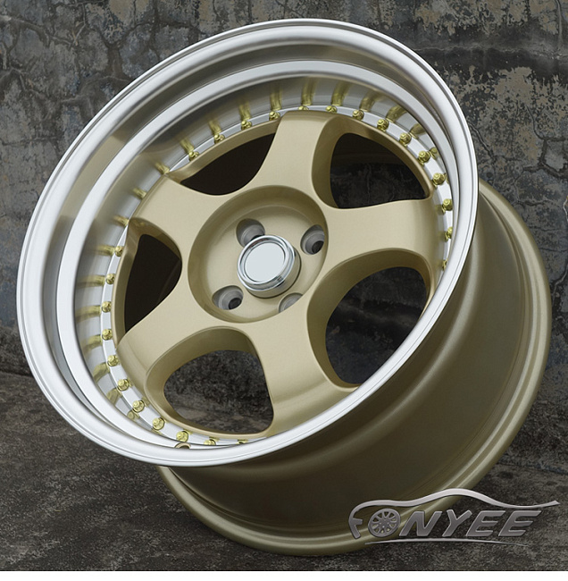 картинка Новые диски WORK Meister S1 R17 4х100 J9 ET20 золото + полированная полка магазин  StreetTuning 