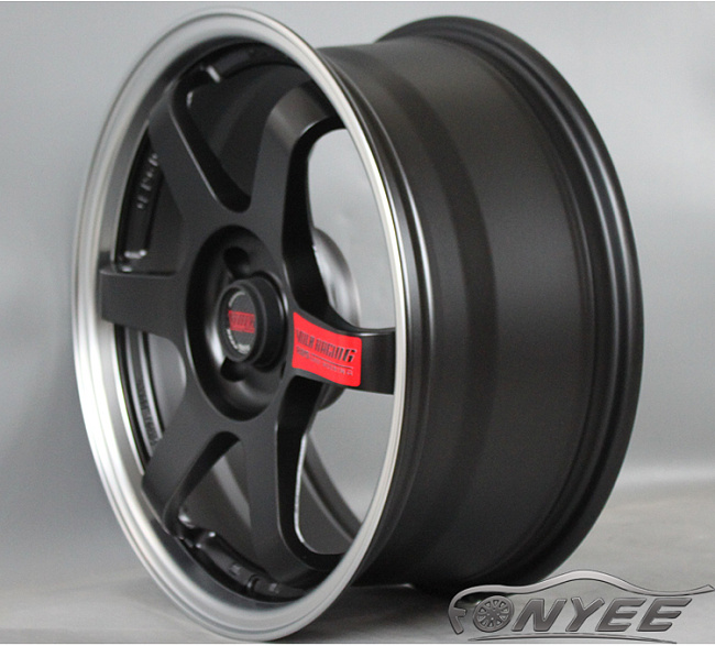 картинка Новые диски Rays TE37 R17 4X108 ET38 J7,5 черные матовые + хром полка магазин  StreetTuning 